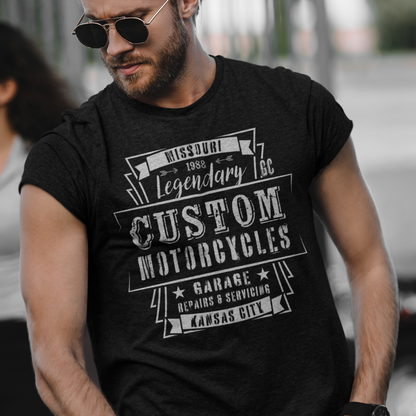 Gravel & Cain Custom Motorcycles Garage Kansas City Short Sleeve T-Shirt