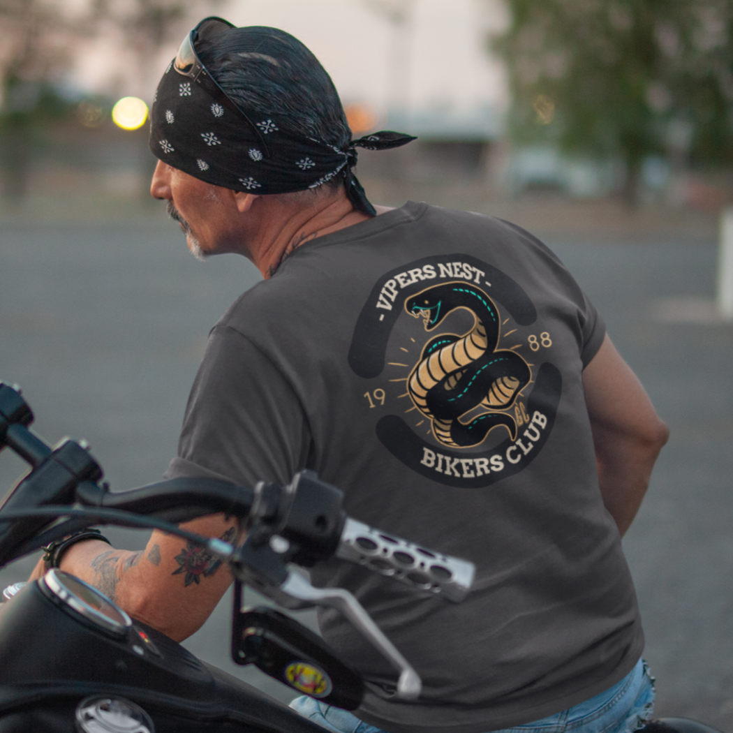 Gravel & Cain Vipers Nest Bikers Club Short Sleeve T-Shirt